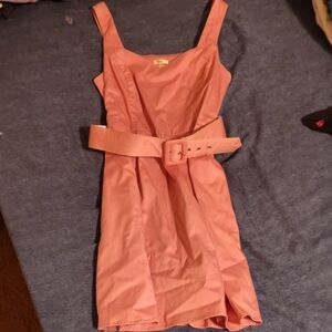 Studio Y Coral Belted Mini Dress